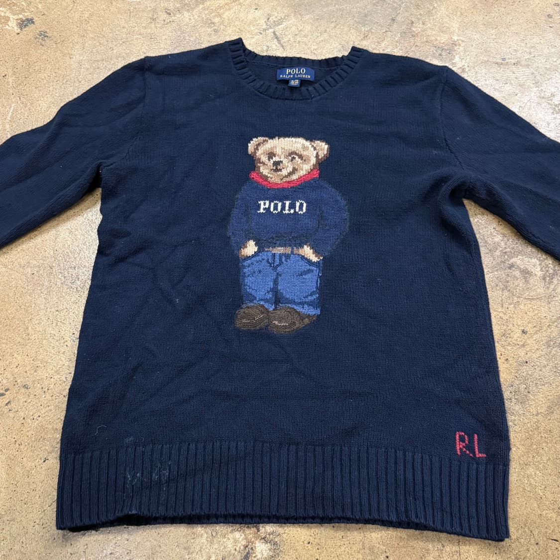 폴로 랄프로렌 한정판 레어 테디베어 네이비 스웨터 니트 상품이미지3