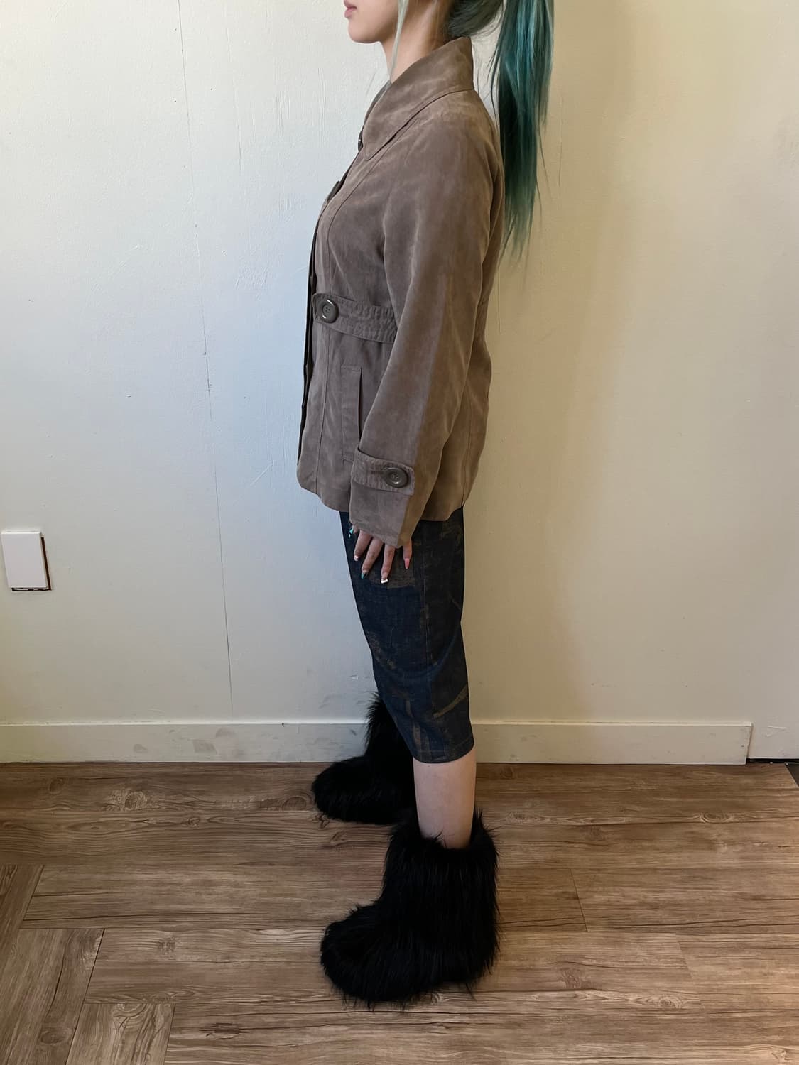 Aller Bien 스웨이드 도트 버튼 자켓 상품이미지8