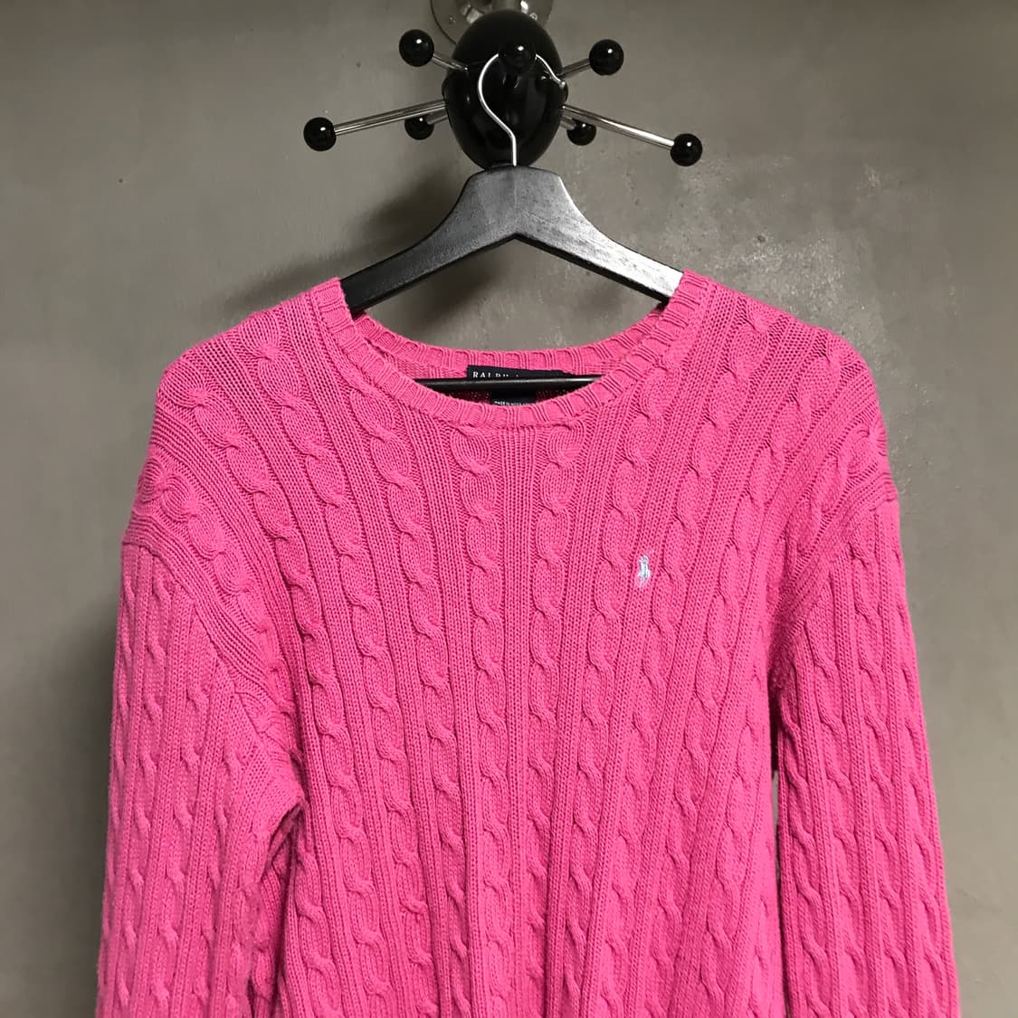 폴로 랄프로렌 케이블 니트 핑크 L 상품이미지2