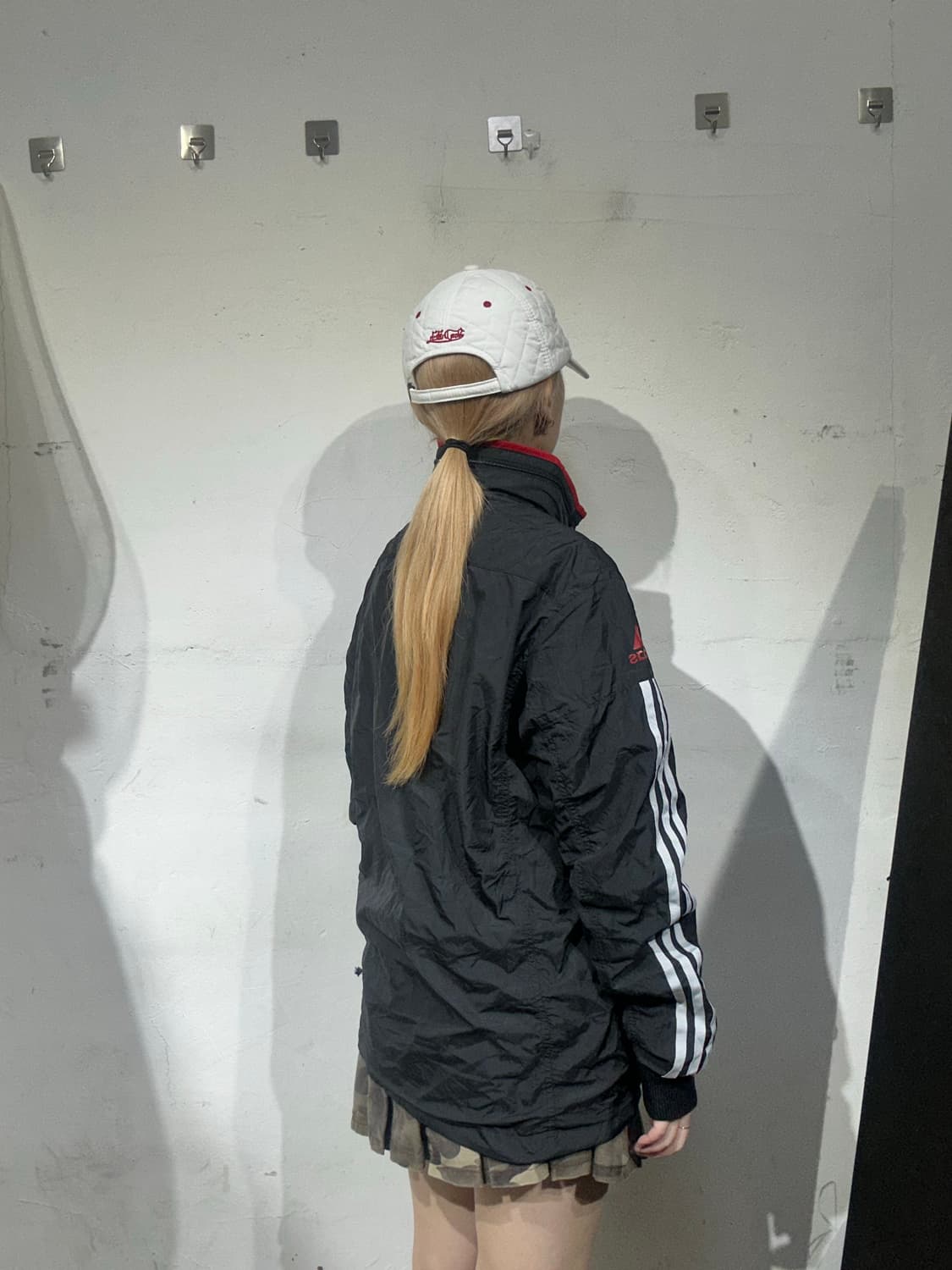아디다스 블랙 화이트 삼선 바람막이 자켓 L 상품이미지3