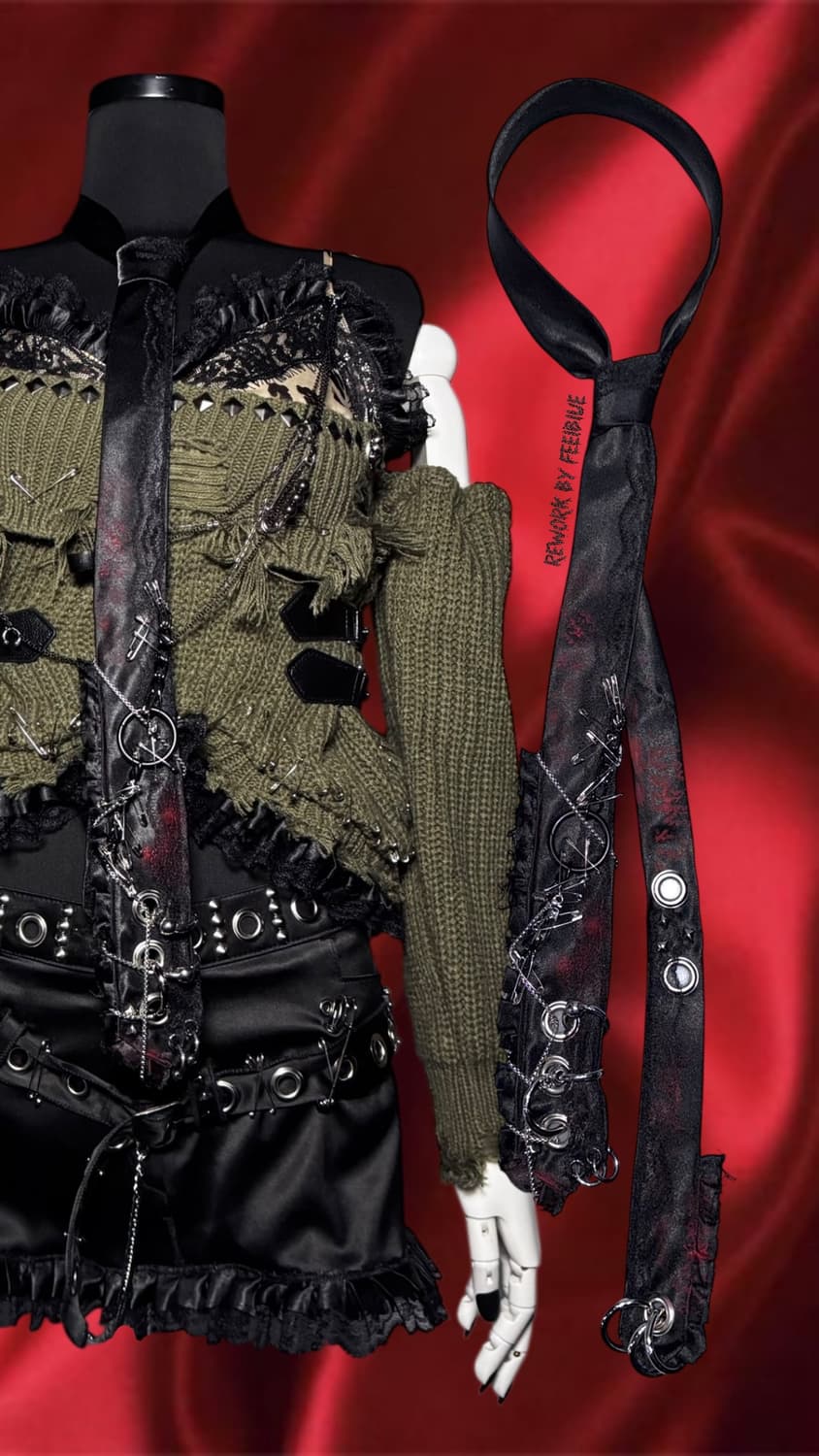 FEELBLUE REWORK 032 Punk Layered Necktie 상품이미지9