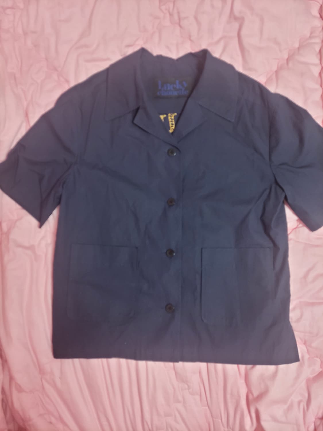 급처상태좋음!럭키슈에뜨 귀요미 반팔 블라우스 자켓 셔츠 36사이즈 상품이미지2