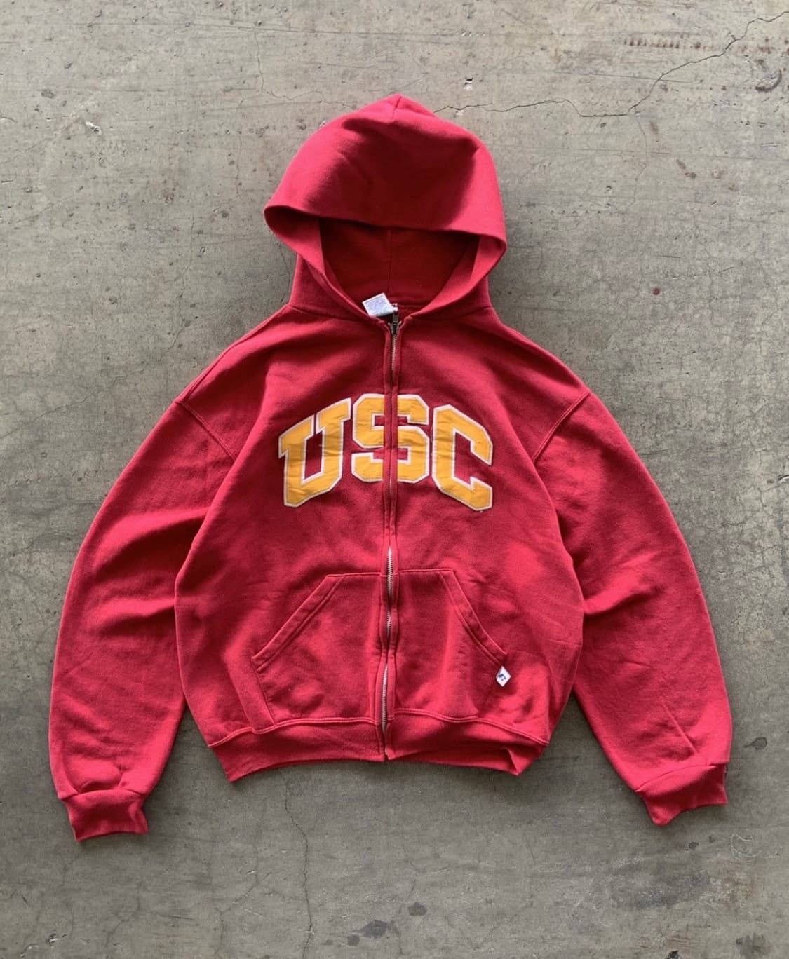90s 러셀 빈티지 USC 유니버시티 후드집업 XXL 상품이미지1