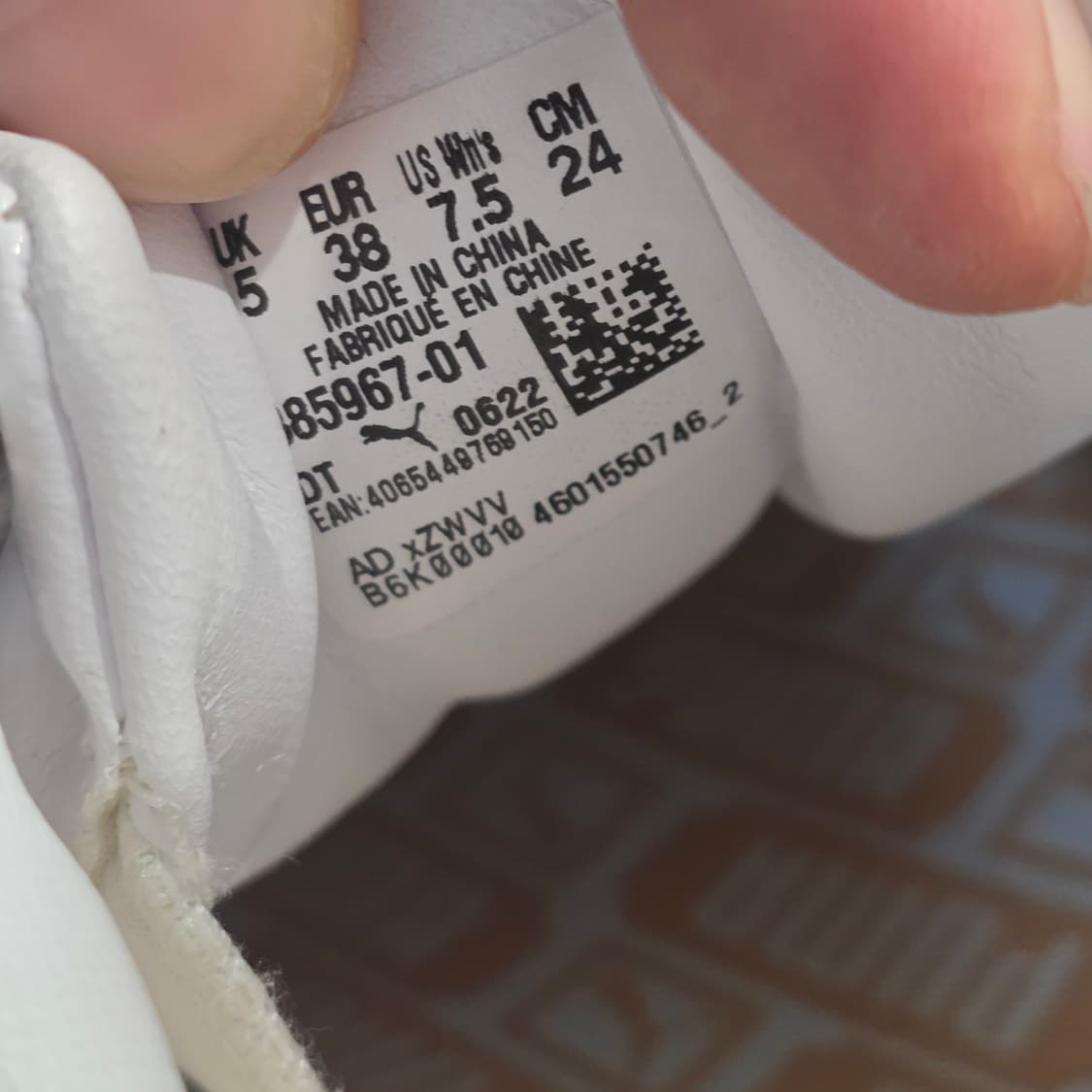 1w-16:푸마 카리나 패턴 레더 화이트 24cm-거의새거 상품이미지10