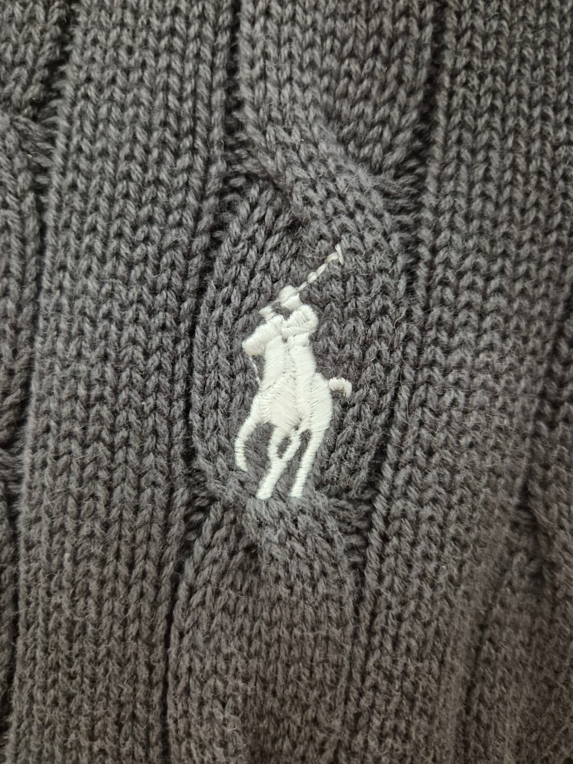 폴로 랄프로렌 케이블 니트 반팔 그레이 S 상품이미지5