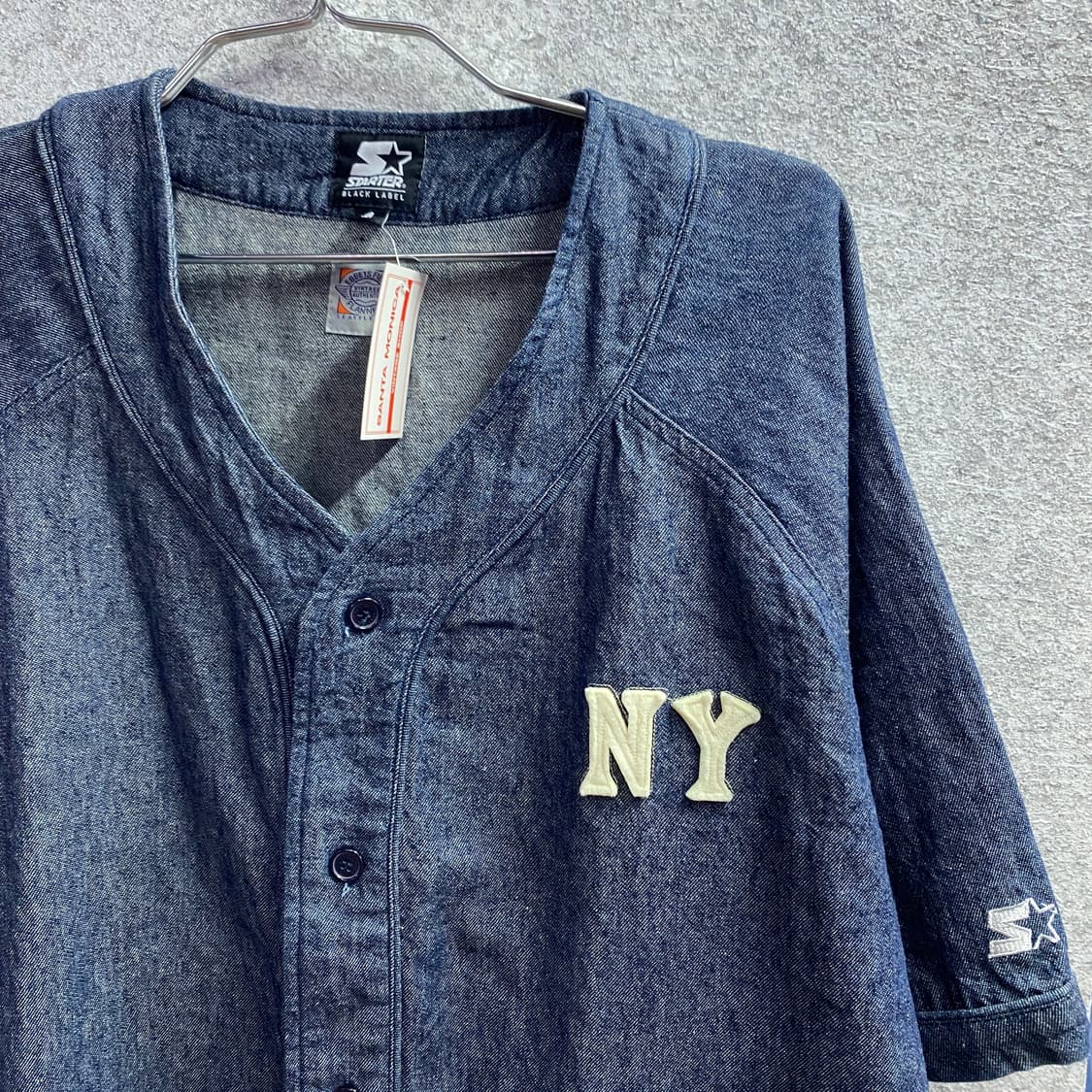 스타터 X 필드플란넬 인디고 블루 데님 베이스볼 자켓  B4529 상품이미지4