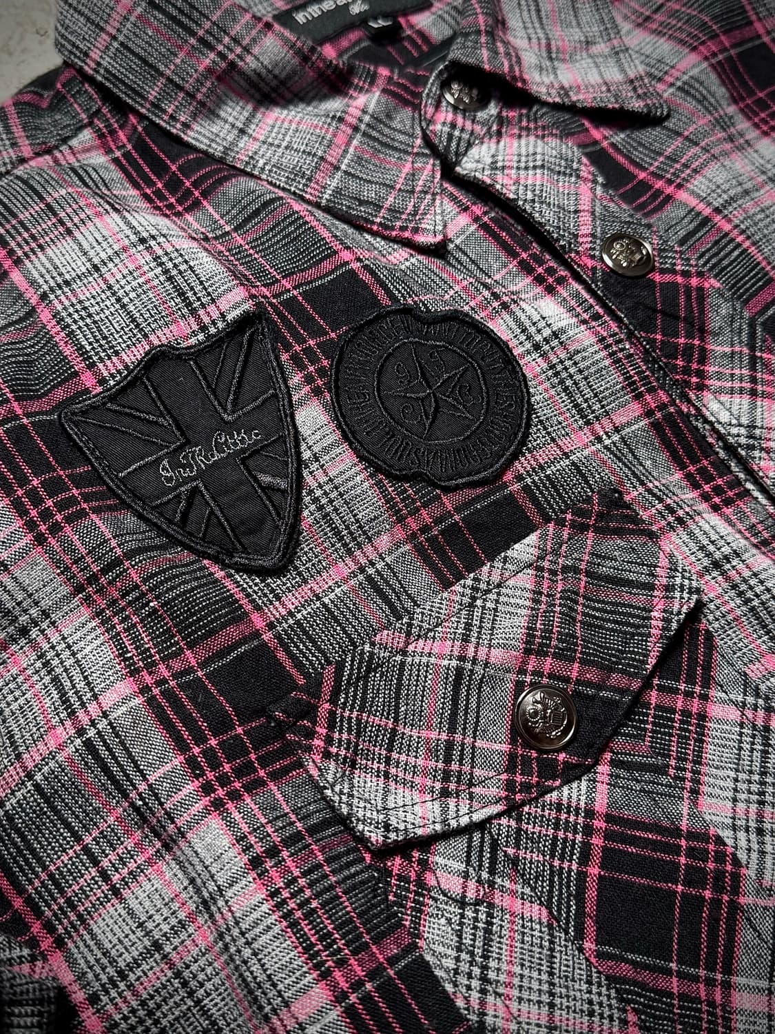 In The Attic – Pink Check Roll-Up Shirt 상품이미지4