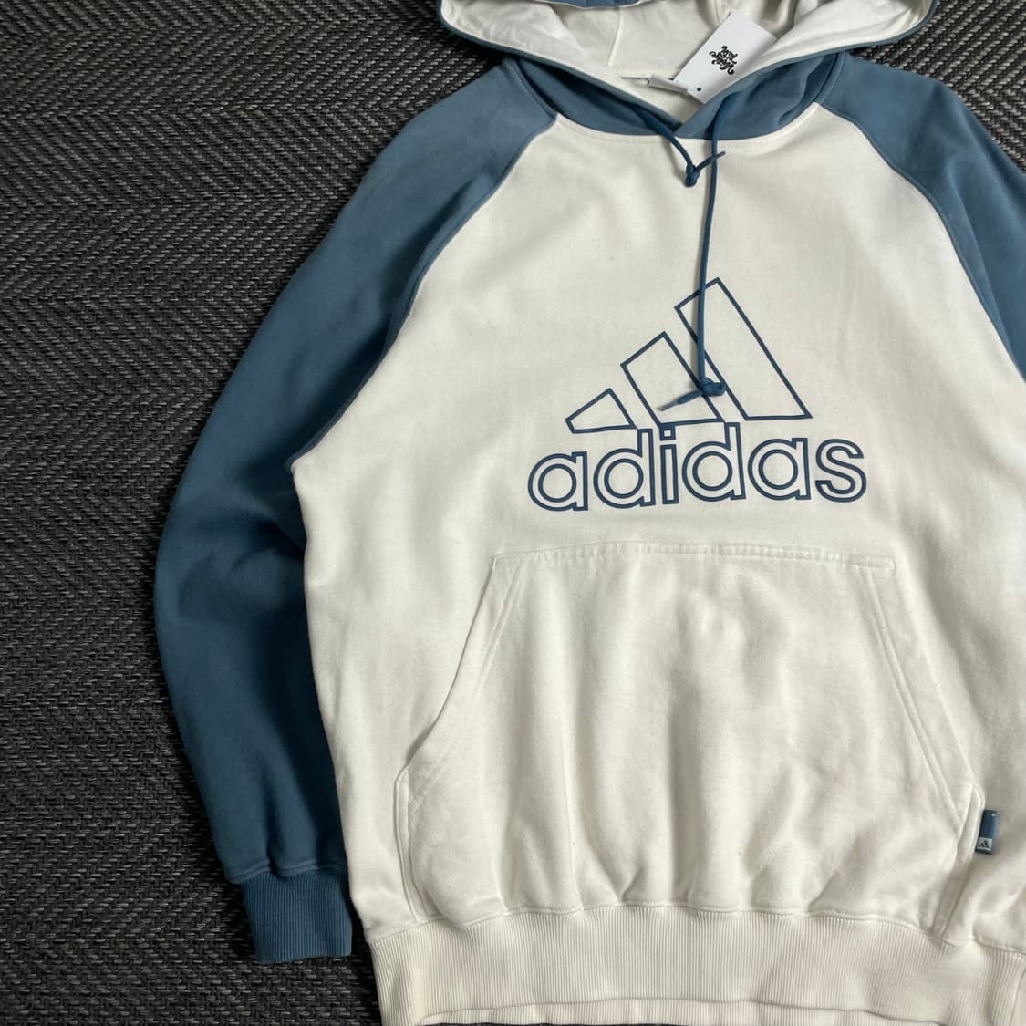 00s 아디다스 빅로고 배색 후드 티셔츠o 3703 상품이미지3