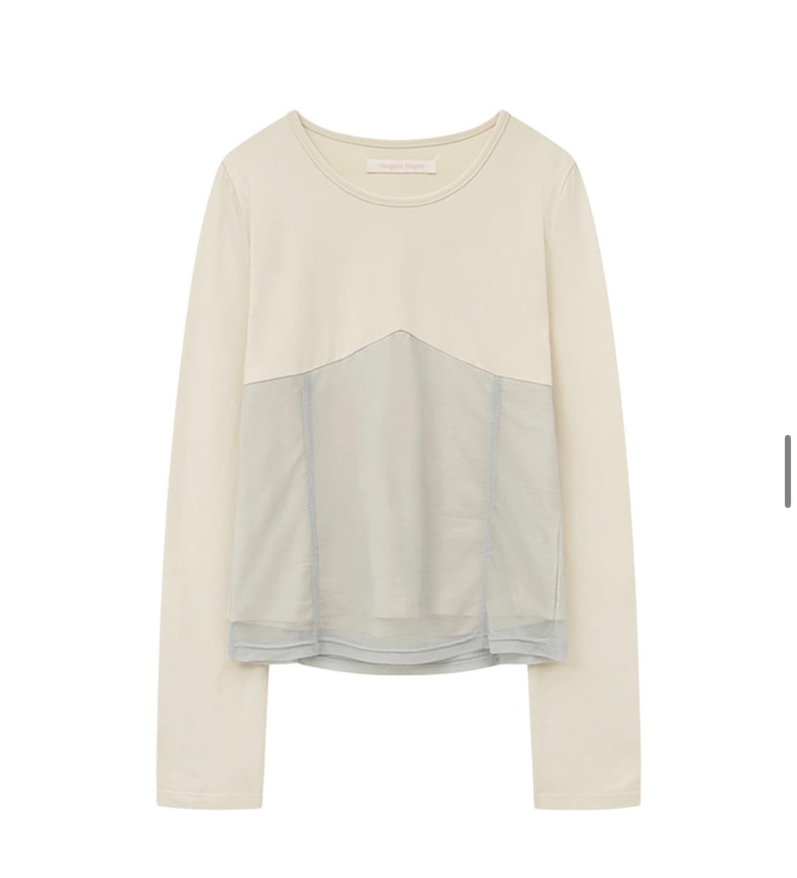 마가린핑거스 매쉬 레이어드 티셔츠 (크림) 상품이미지3