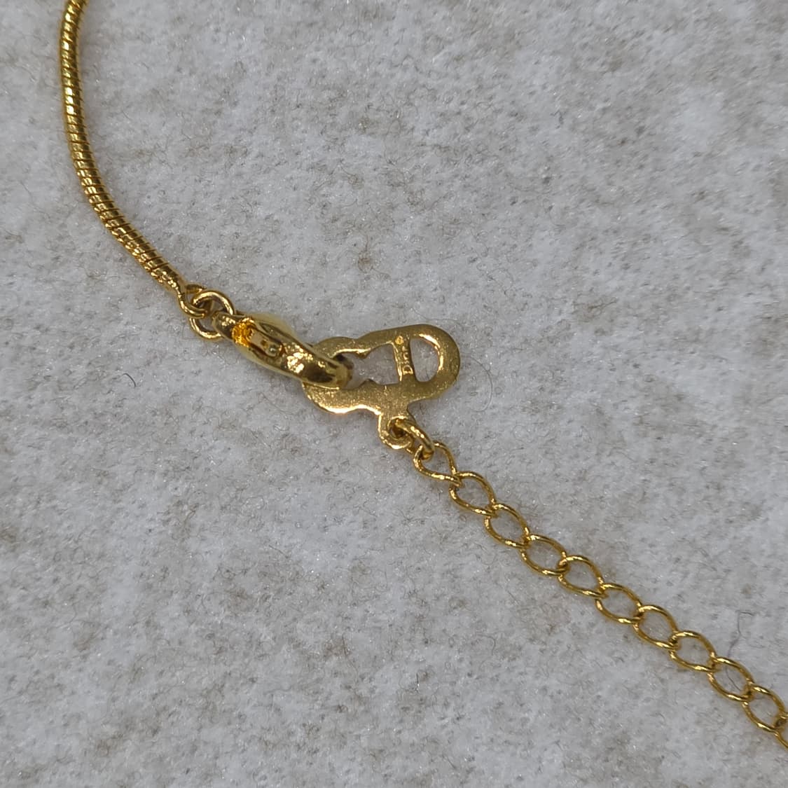 디올 DIOR 금장 로고 플레이트 스네이크 체인 목걸이(남녀공용) 상품이미지2