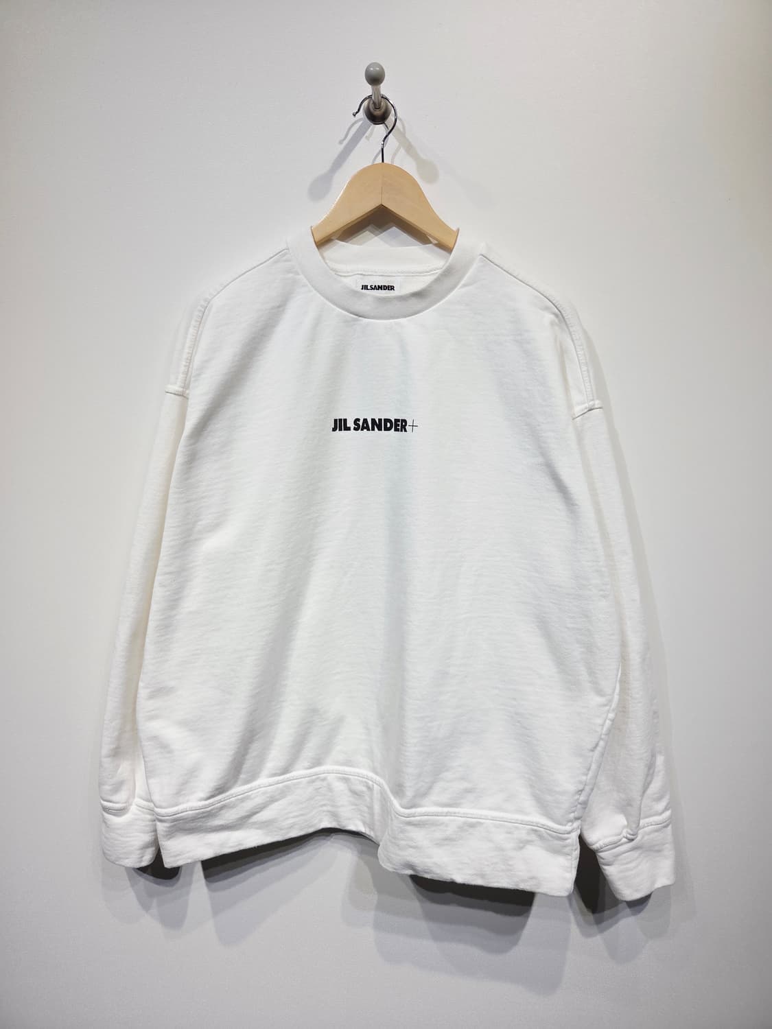 질샌더 화이트 로고 프린트 오버핏 맨투맨_XL 상품이미지2