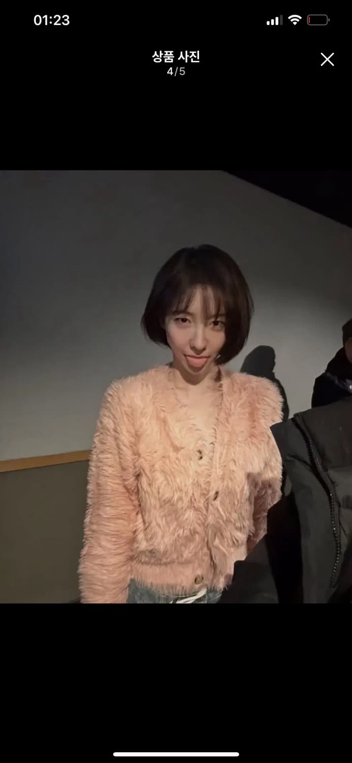 카리나 박지현 착용) 마리떼 가디건 베이비 핑크 상품이미지4