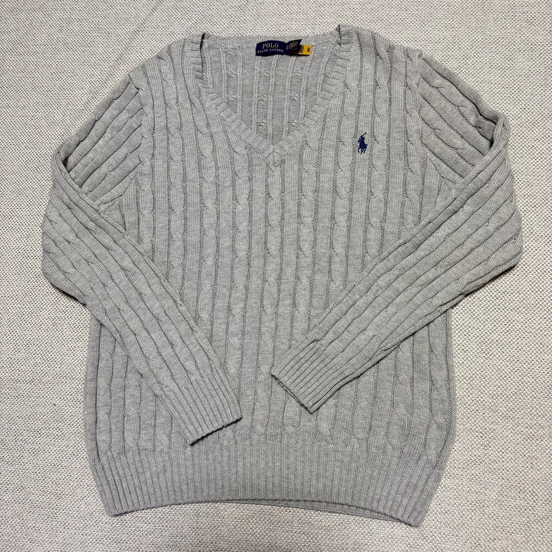 폴로 랄프로렌 브이넥 케이블 니트 상품이미지1