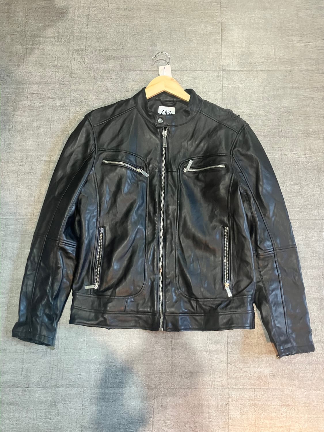 Zara 자라 올드스쿨스트릿 레이싱 가죽자켓 상품이미지1