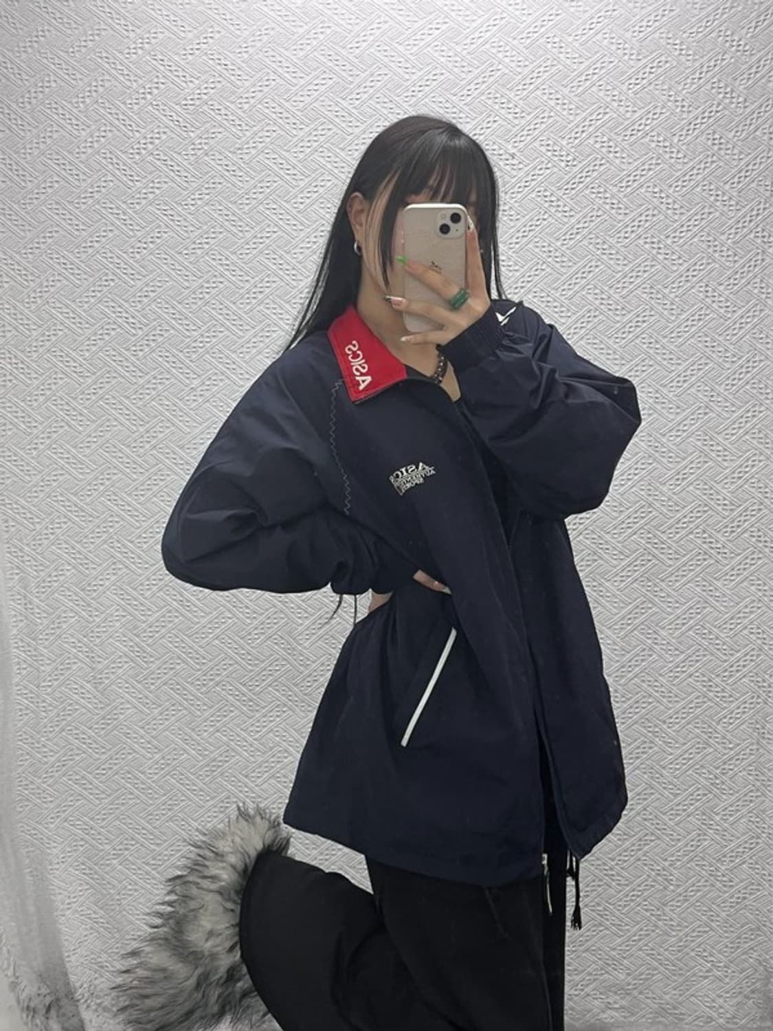 아식스 레트로 00's 카라로고 배색 바람막이 자켓 105 C09186 상품이미지1