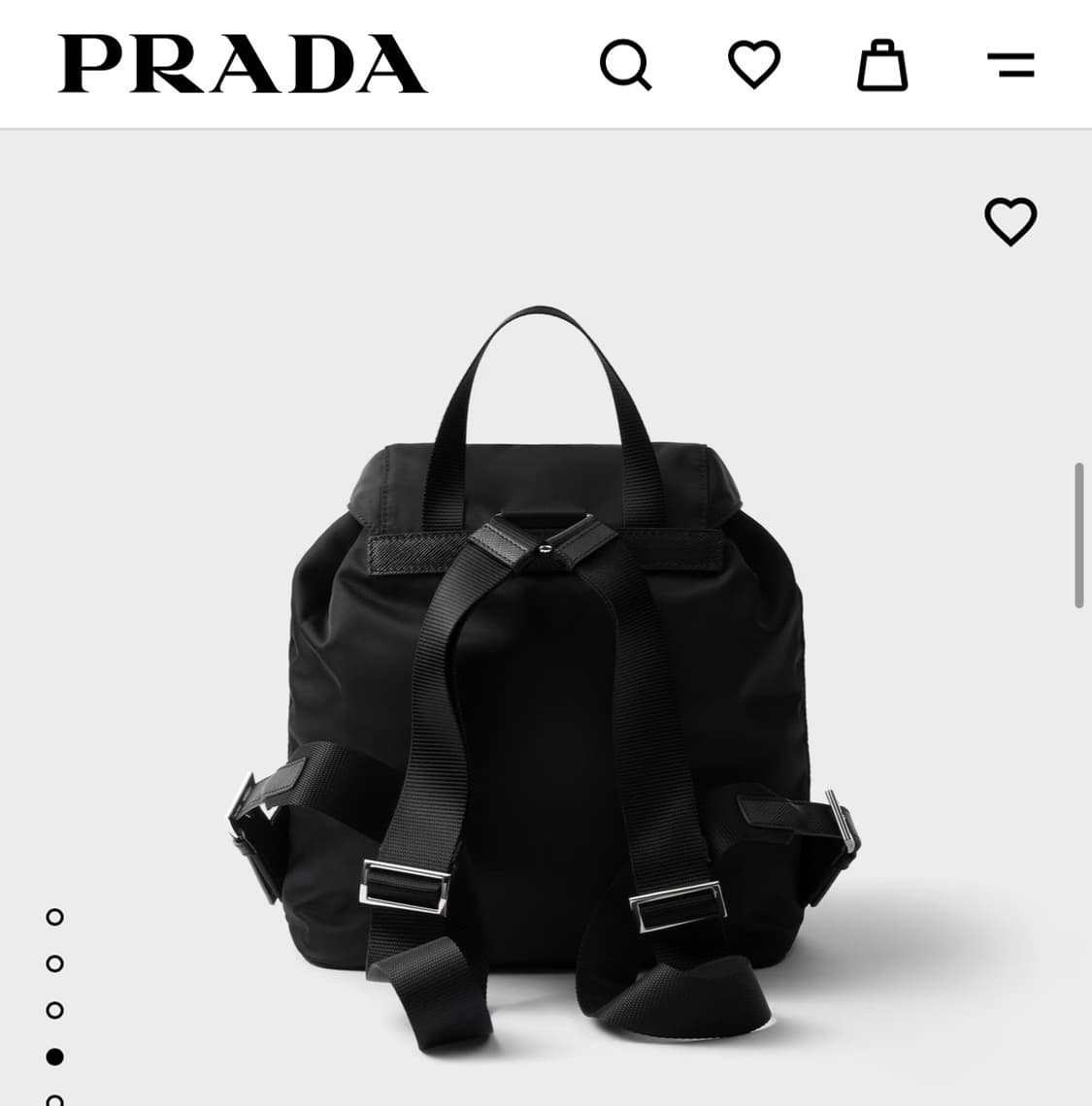 프라다 리나일론 스몰 백팩 블랙 상품이미지3