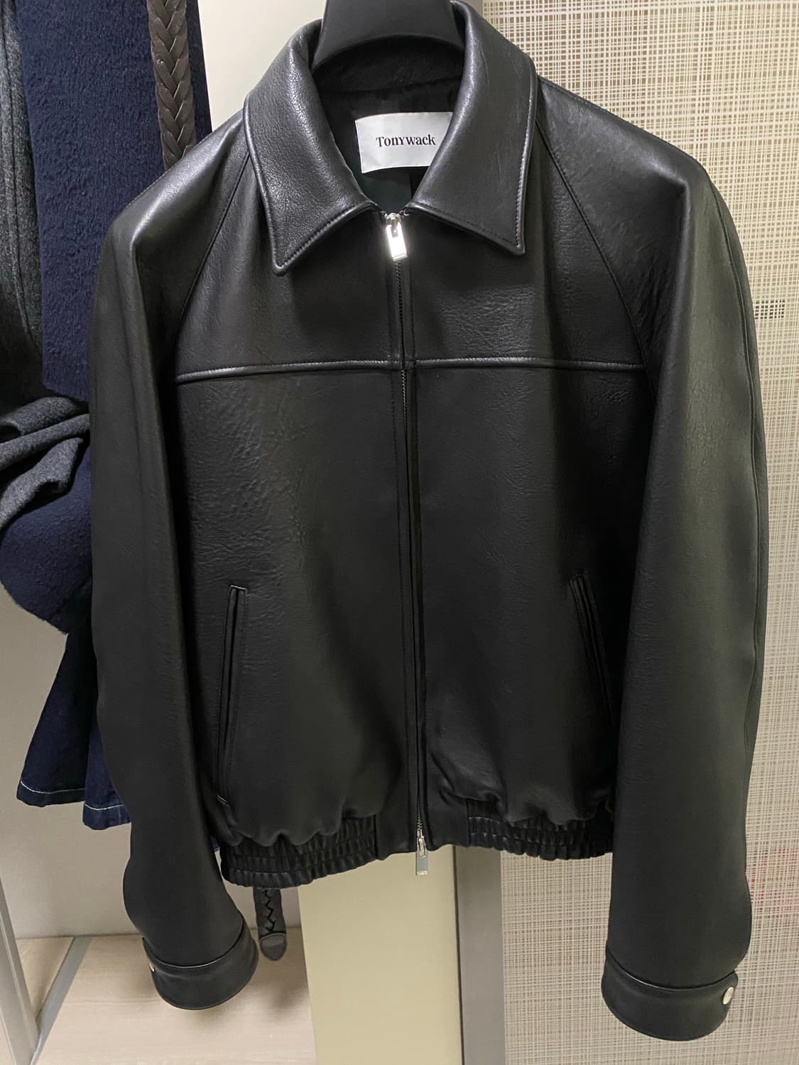 토니웩 빈티지 램 레더 블루종 L 상품이미지2