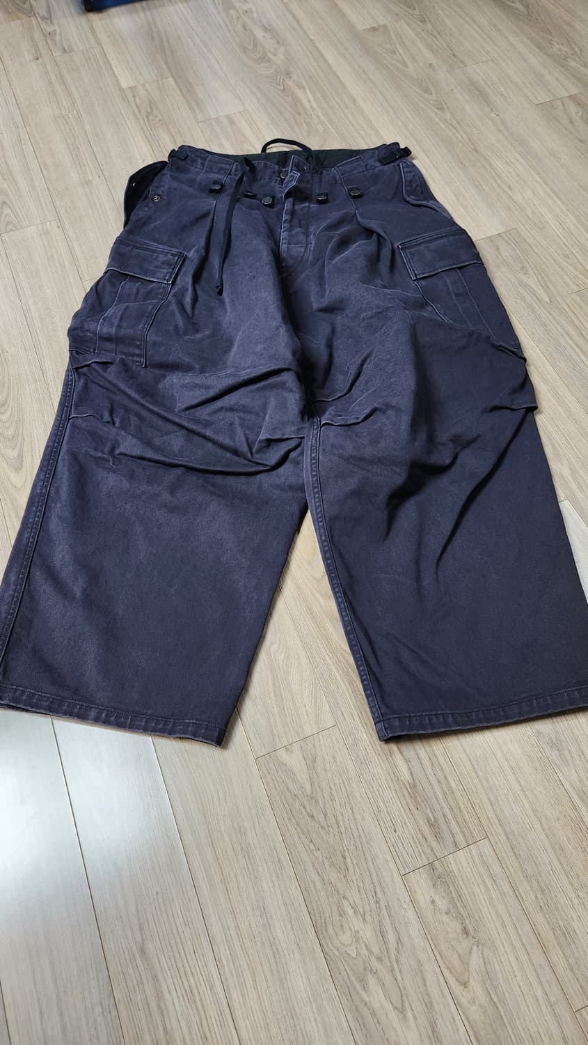 캐피탈 헤비 드릴 점보 카고 팬츠 블랙 상품이미지2