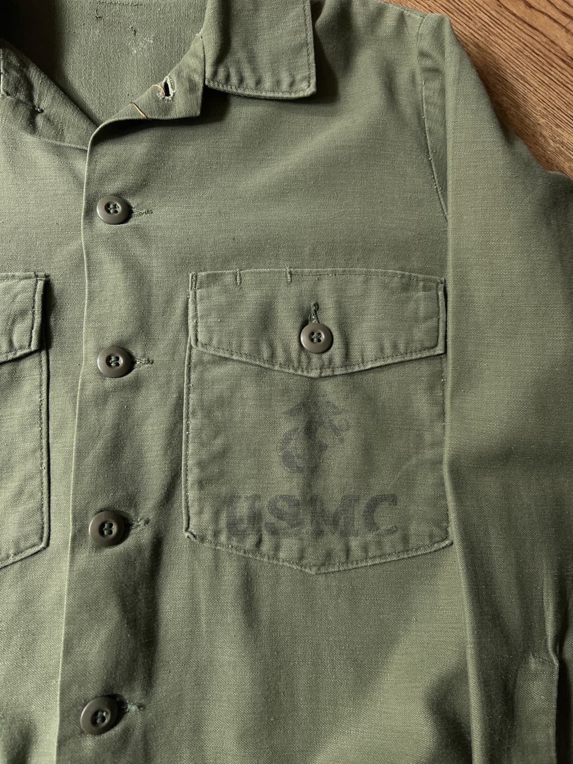 [M]70's 오리지널 USMC OG-107 밀리터리 셔츠 상품이미지3