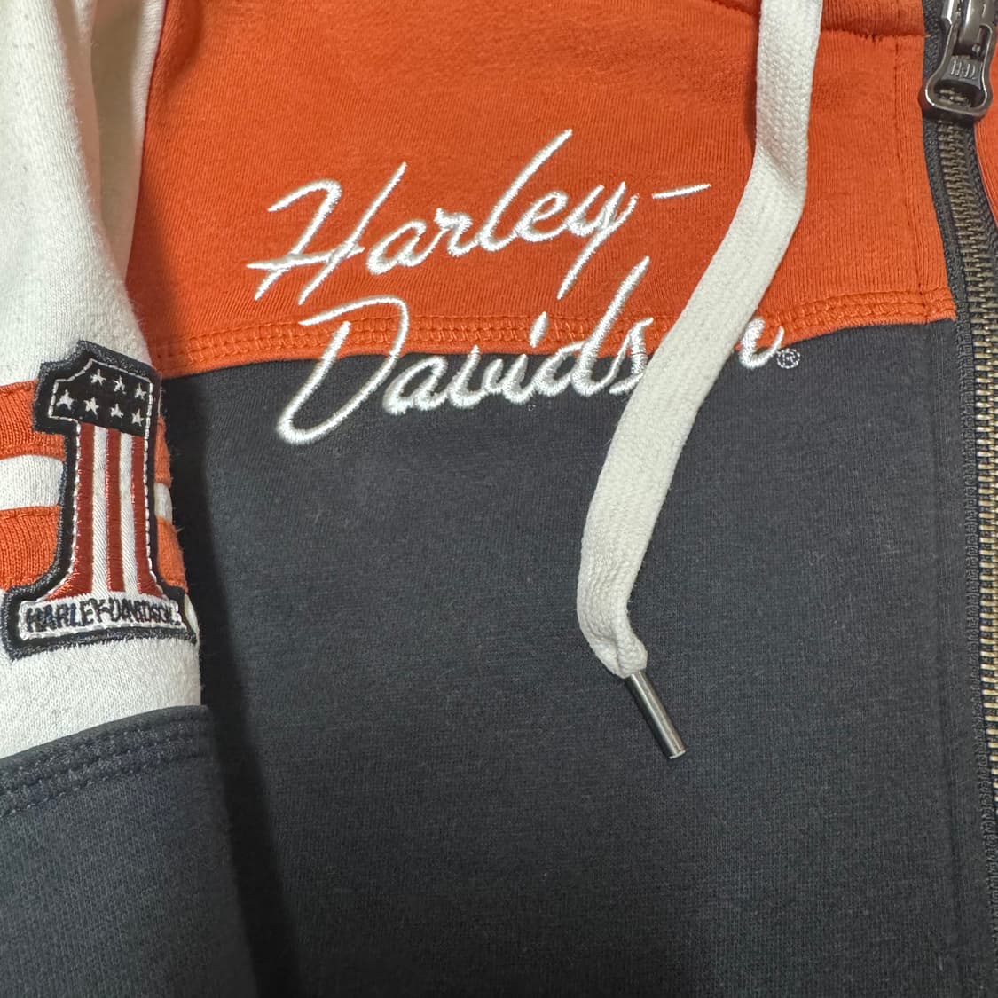 할리데이비슨 배색 후드집업 상품이미지5