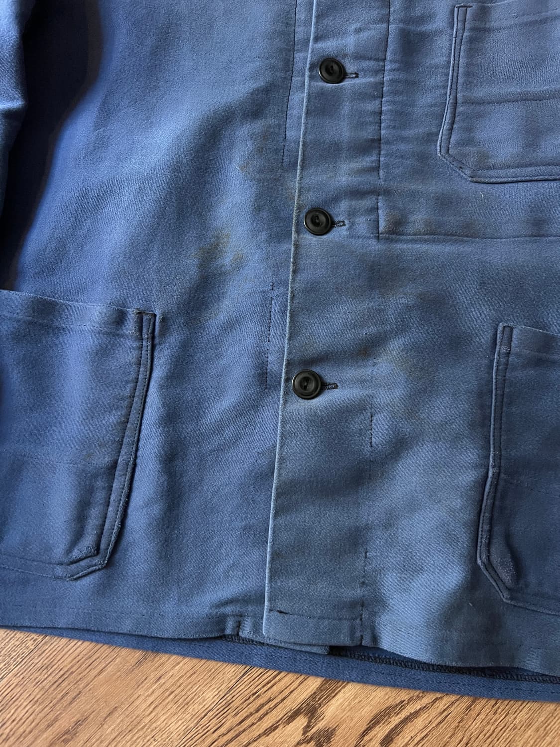 [M]90's Pionier사 빈티지 페이딩 몰스킨 프렌치 워크 자켓 상품이미지5