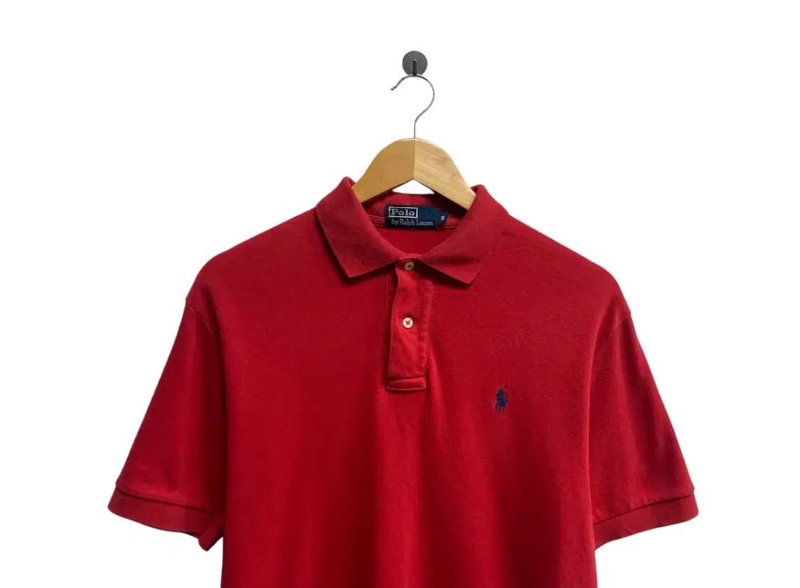 폴로 랄프로렌 레드 피케 반팔티 S 상품이미지2