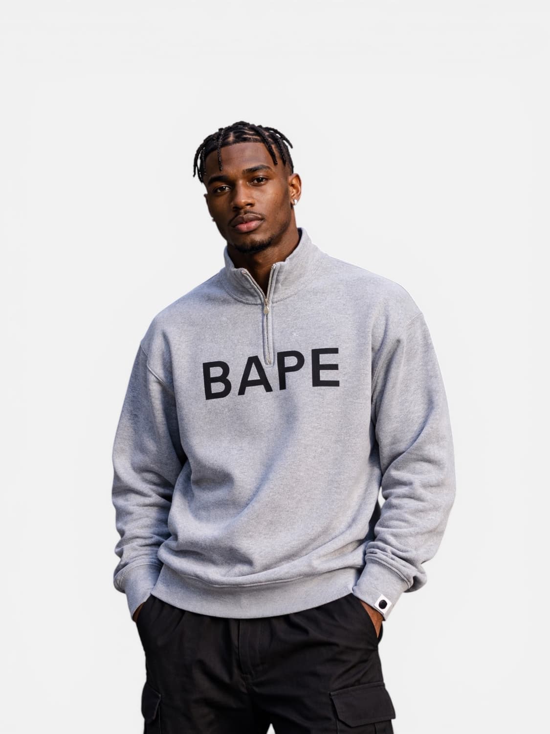 베이프 BAPE 하프집업 스웻셔츠 맨투맨 L 상품이미지1