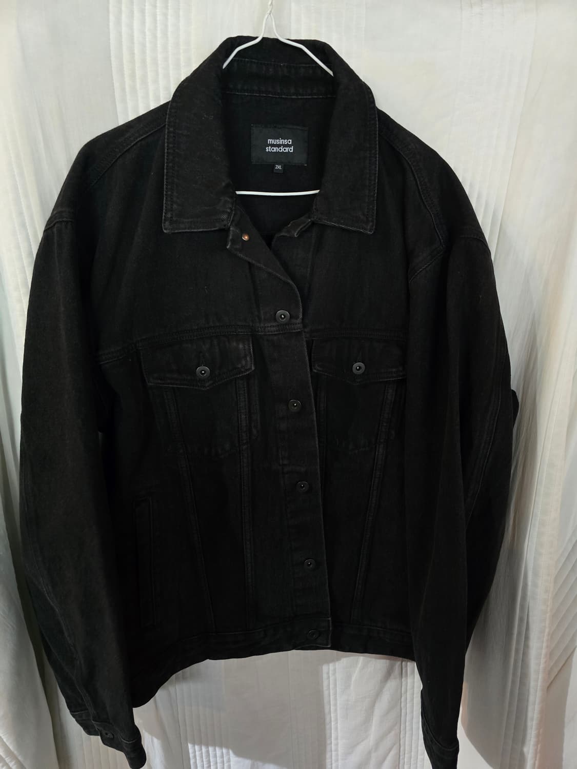 무신사 스탠다드 블랙 데님 오버핏자켓 상품이미지2