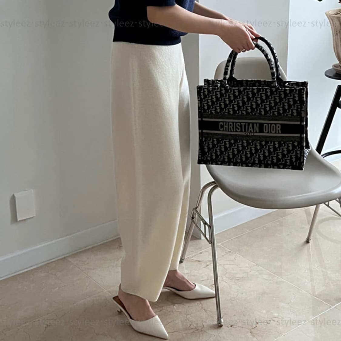 울 100 홀가먼트 니트 팬츠 상품이미지3