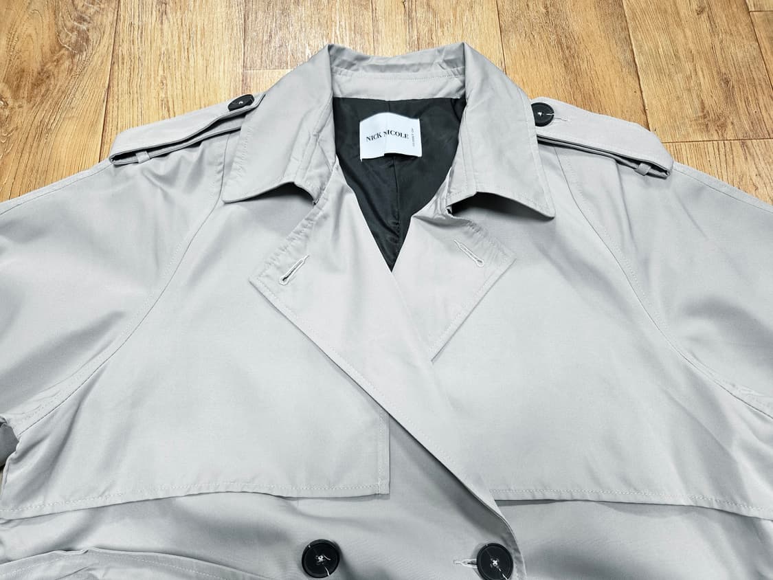 닉앤니콜(NICK NICOLE) 오버핏 더블 스트랩 트렌치코트 프리사이즈 상품이미지6