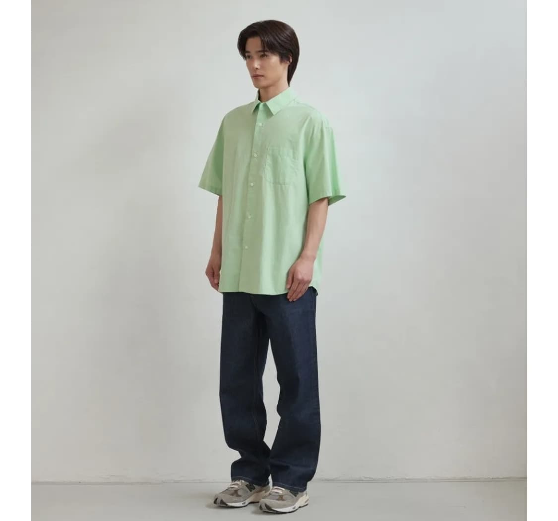 Loose Fit Short-Sleeve Shirt - Apple Gre 상품이미지2
