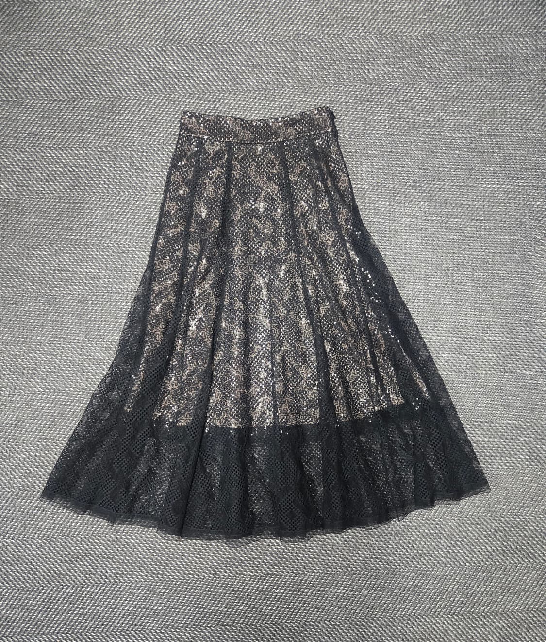 미샤 MICHAA 23ss 블랙 레이스 스커트 밴딩 치마 상품이미지1