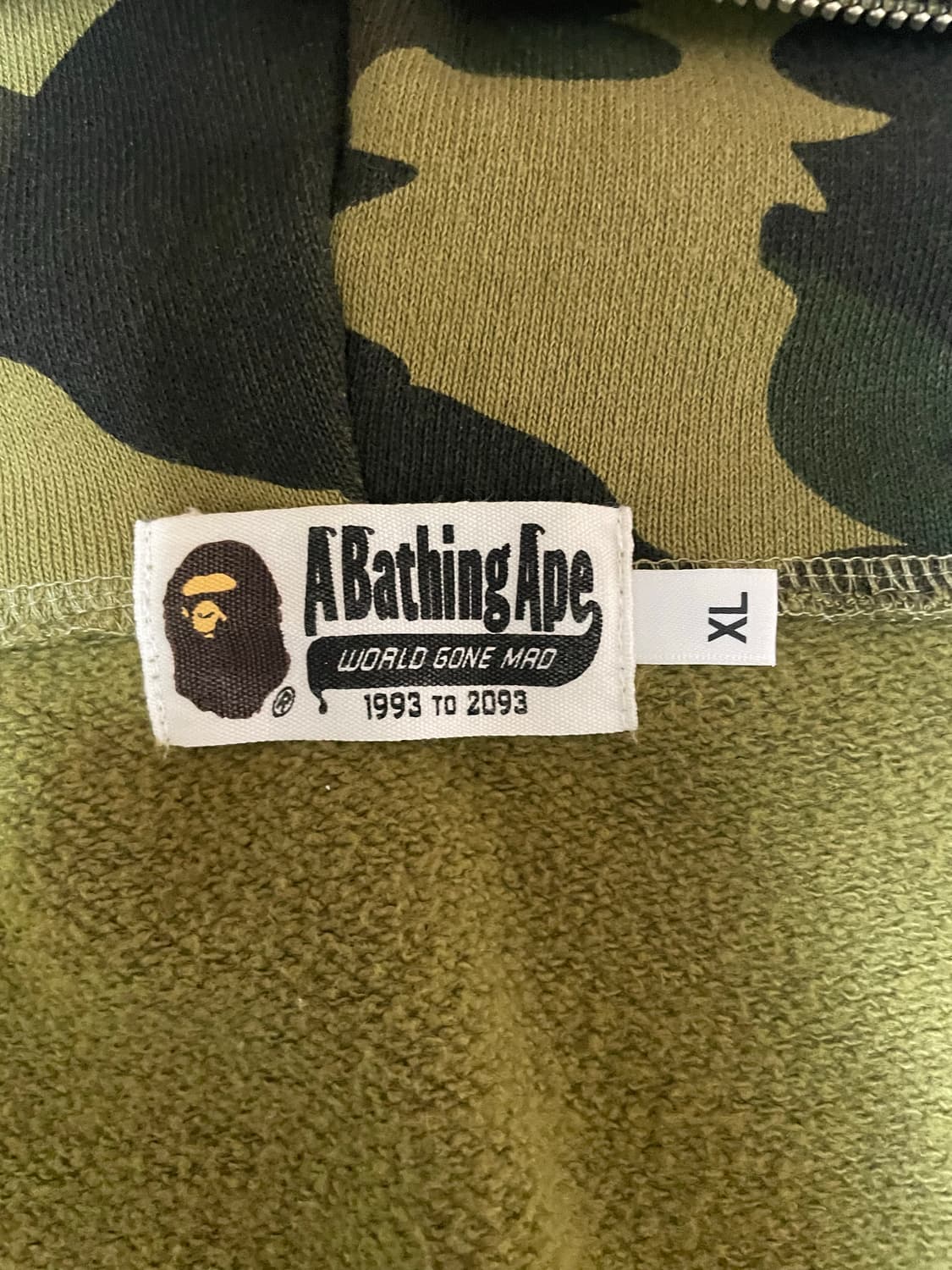 100% 정품 베이프 샤크 후드집업 녹계 XL 상품이미지4