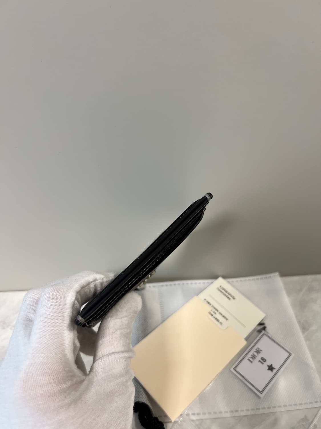 디올 새들 카드지갑 블랙 그레인 상품이미지5