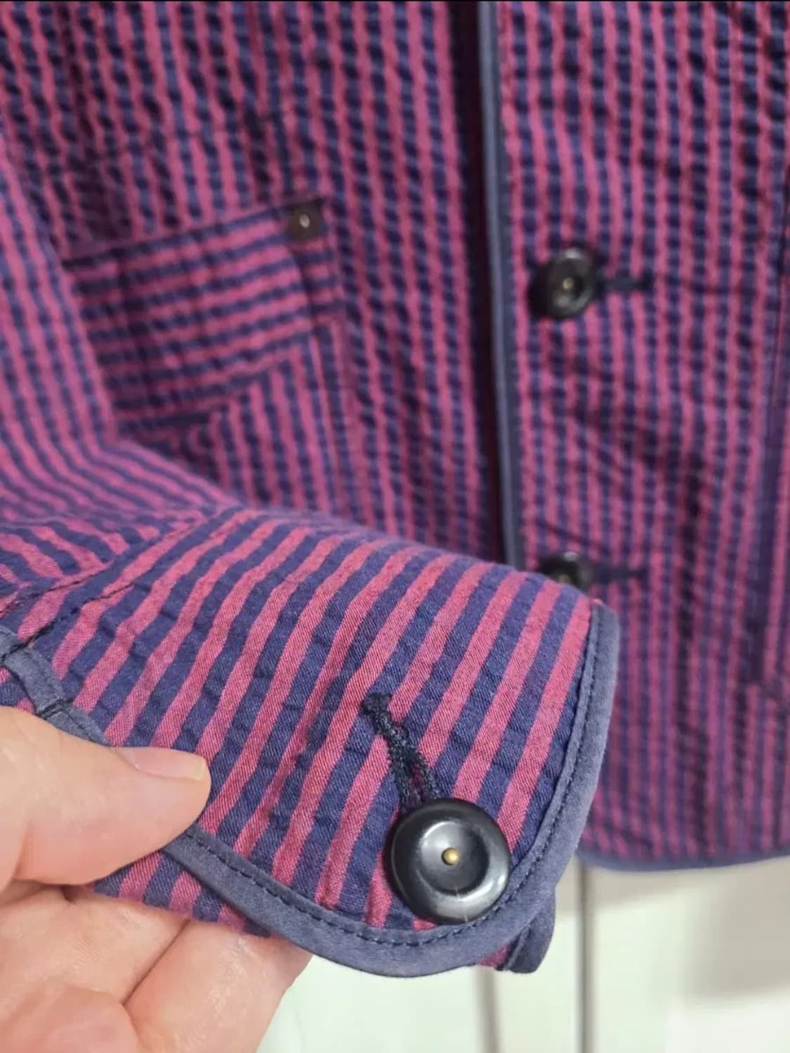 이스트로그 시어서커 체크 블레이저 자켓 상품이미지4