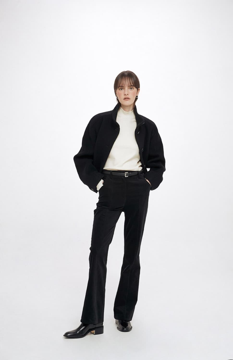 레이브 하이넥 숏코트 블랙 S 상품이미지2