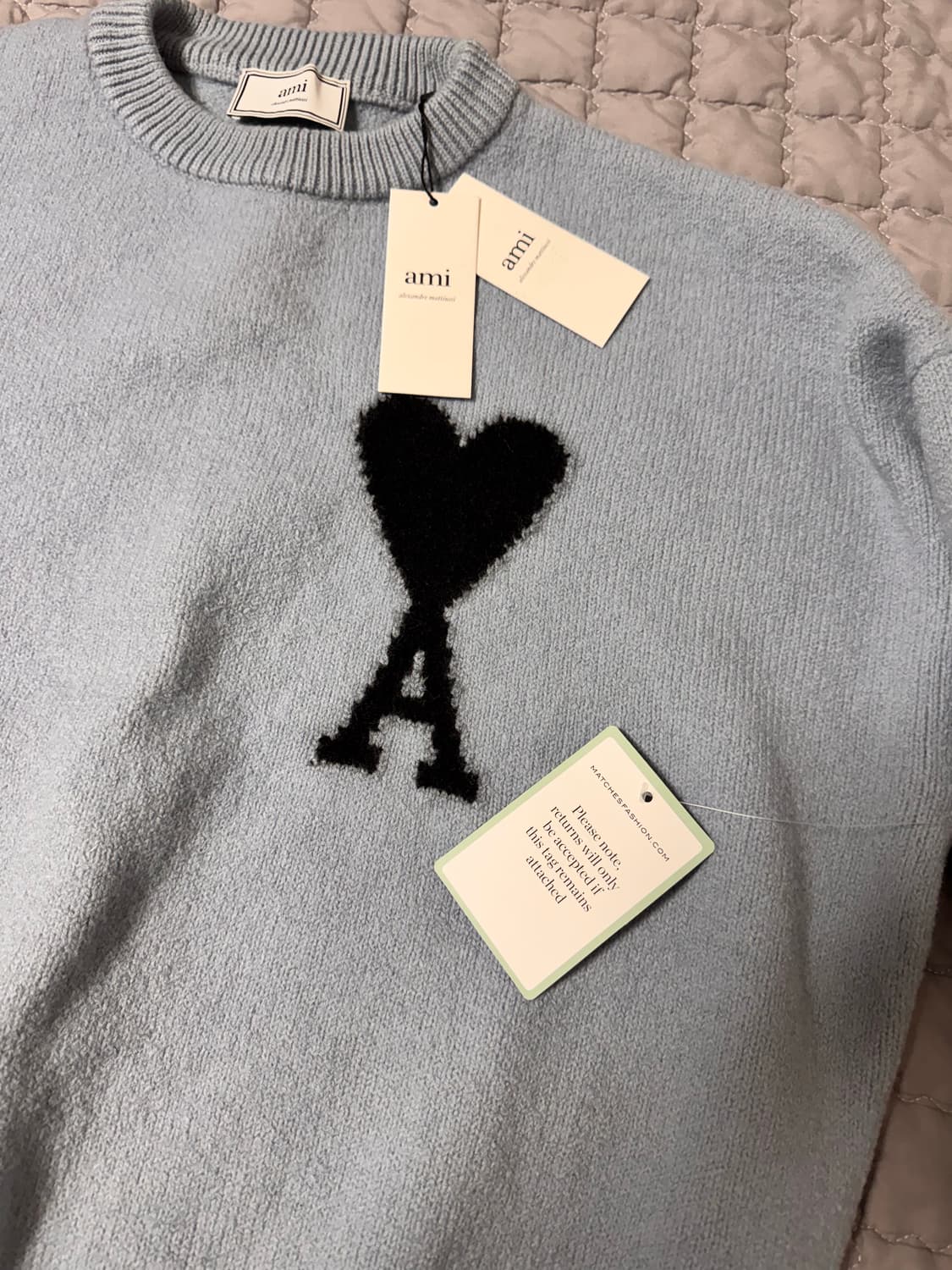 아미 인타르시아 니트 스틸블루 M 새상품 상품이미지2