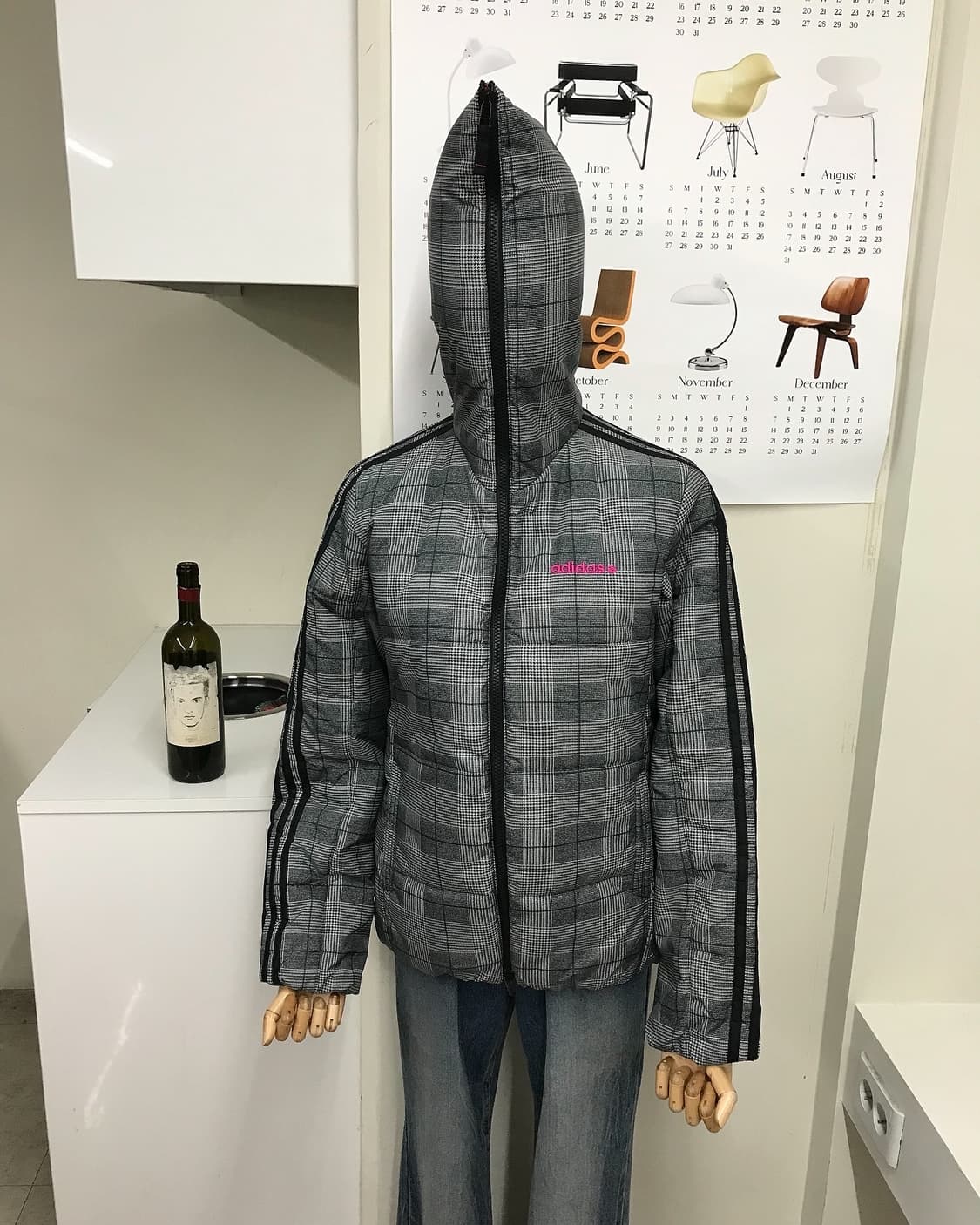 아디다스 3선 체크 패딩 상품이미지8