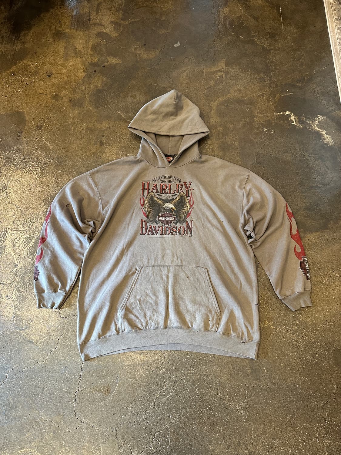 할리데이비슨 데미지드 후드티 XXL 상품이미지1
