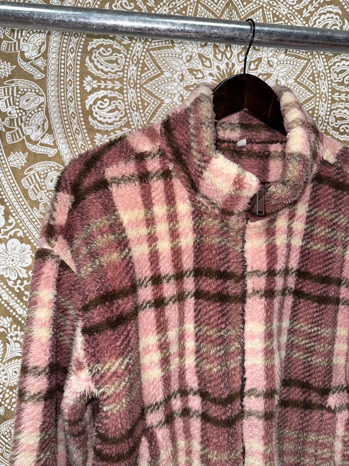 빈티지 체크 양털 후리스 자켓 상품이미지4