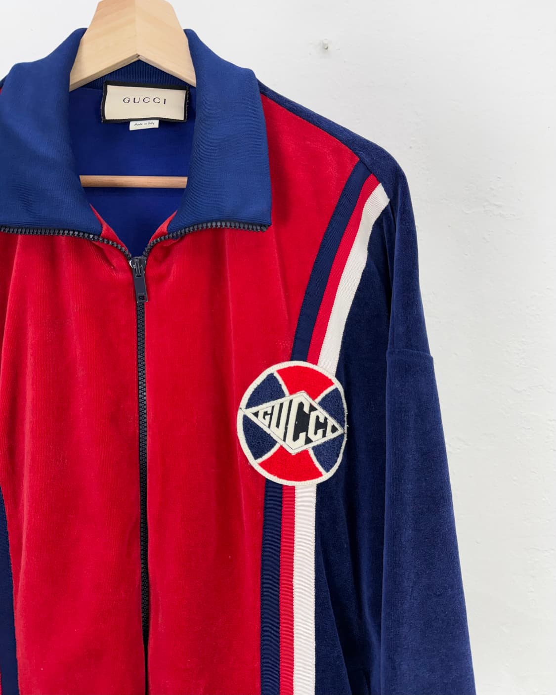 구찌 19ss 벨루어 GG 컬러 블록 트랙 자켓 상품이미지4