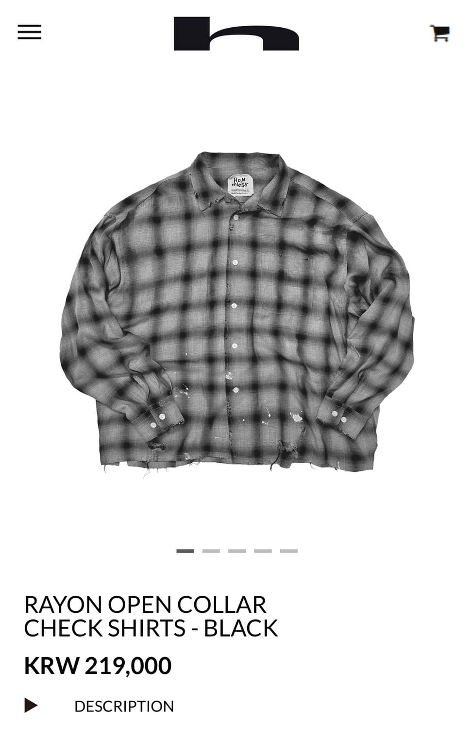홈리스 레이온 오픈 칼라 셔츠 상품이미지5
