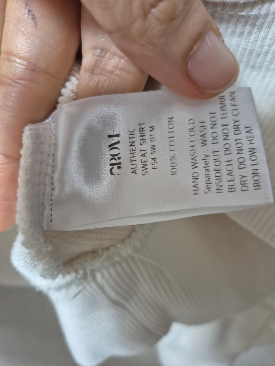 GROVE 그로브 크롭 맨투맨 아이보리 상품이미지4