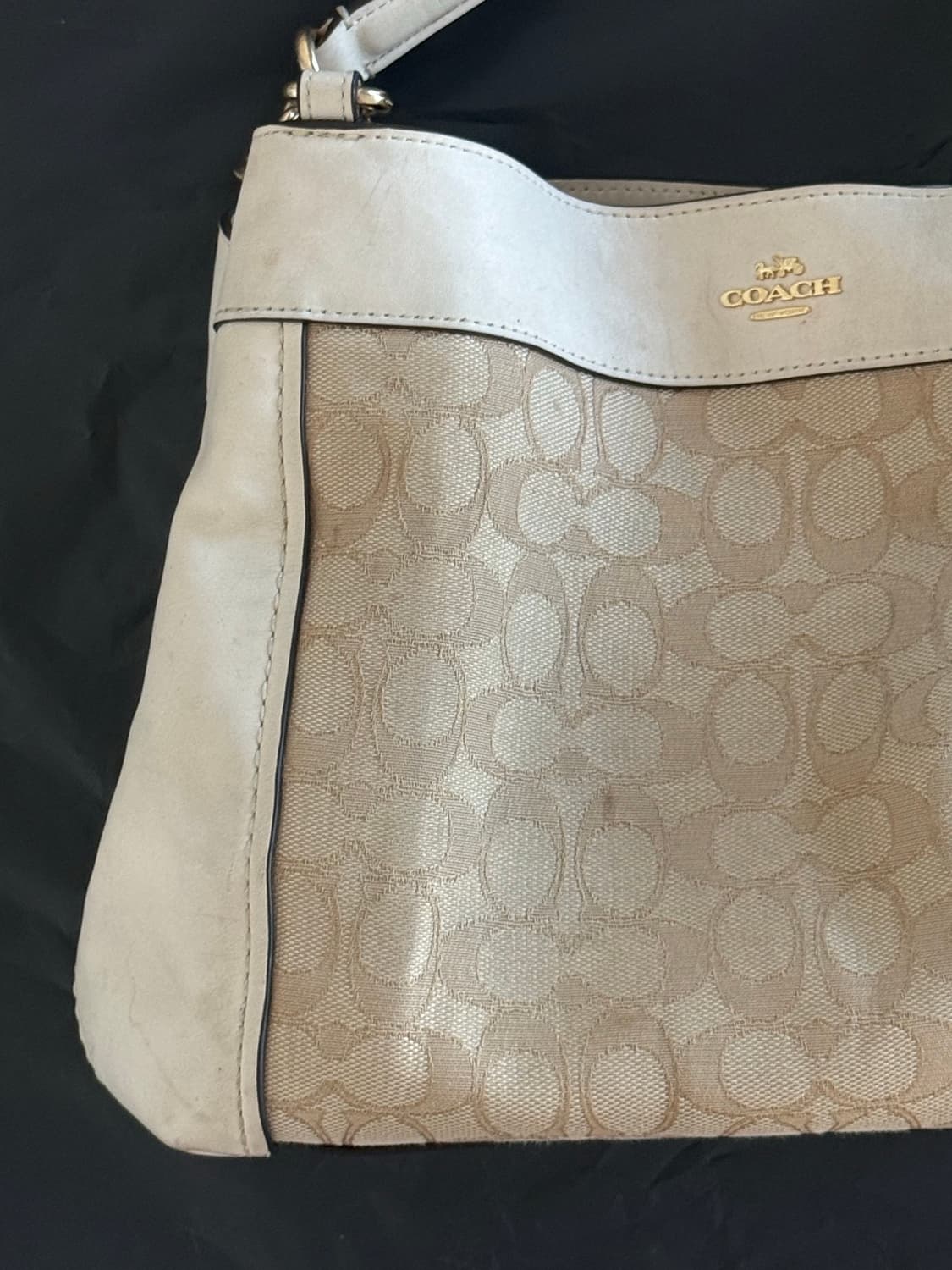 코치 시그니처 자카드 아이보리 호보 숄더백 Y2K 상품이미지4