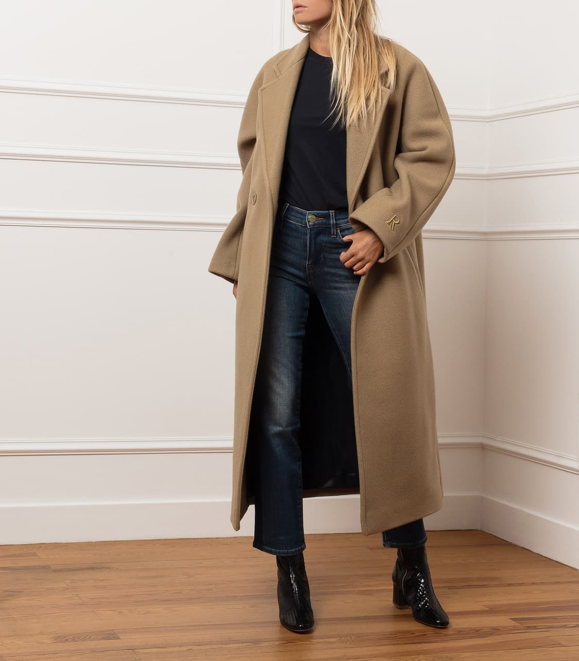 🖤 라움(Raum) 프랑스 브랜드 Roseanna 카멜 버진울 롱코트 상품이미지8