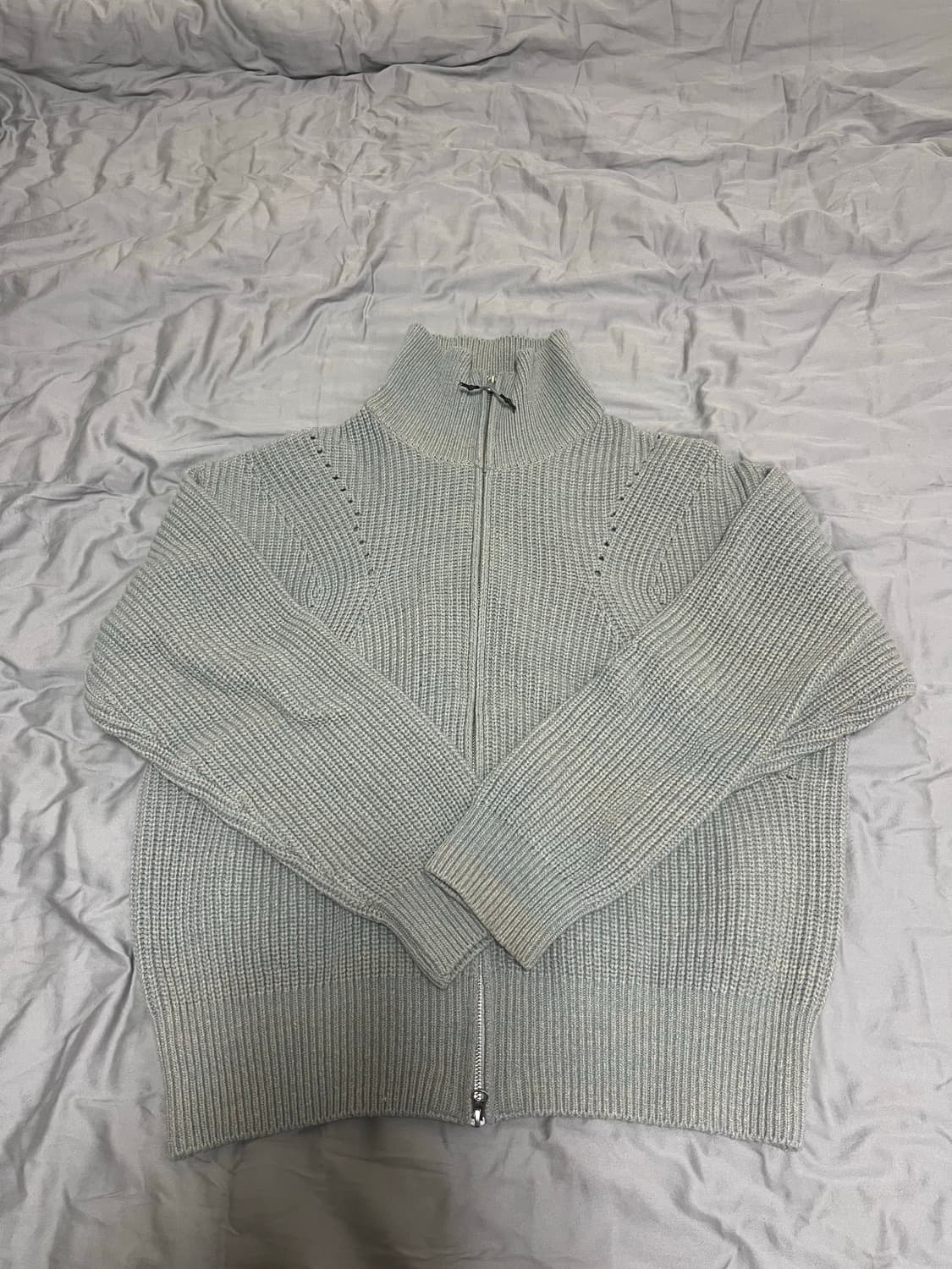 언어펙티드 투웨이 짚업 니트 M 상품이미지1