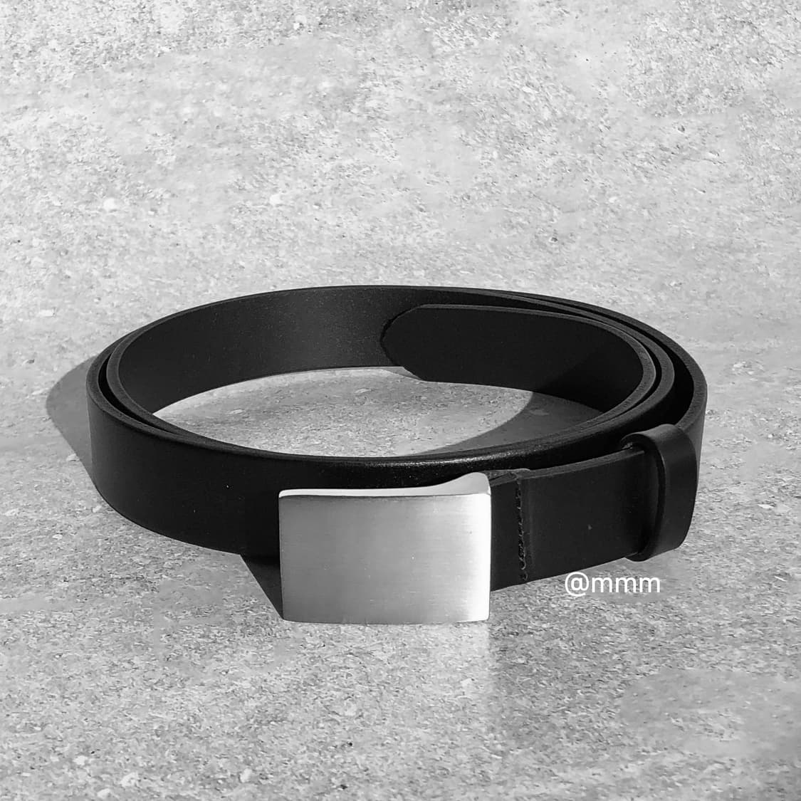 [Unisex] 스퀘어 실드 버클 가죽 벨트 상품이미지3