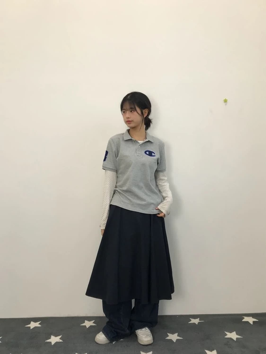 Champion Grey Polo Shirt Big Logo 상품이미지1