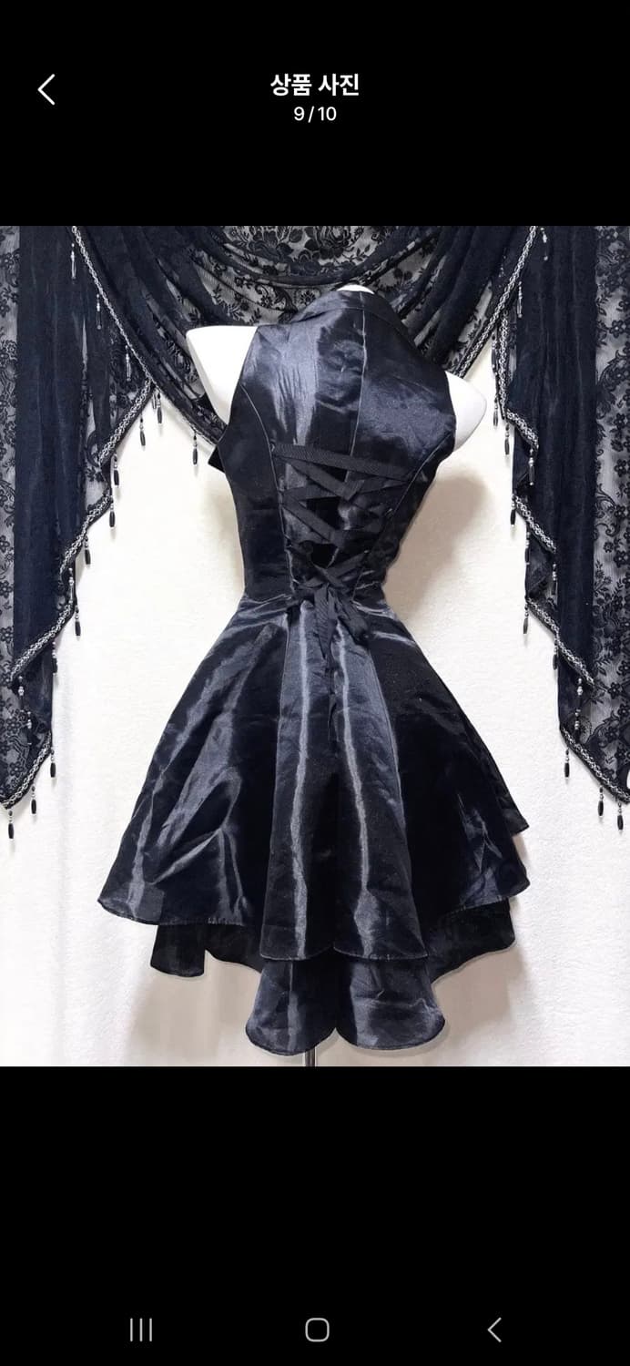 로맨틱고딕 고스펑크 미사깔 세라깔 미디 블랙 원피스 코르셋드레스 상품이미지3