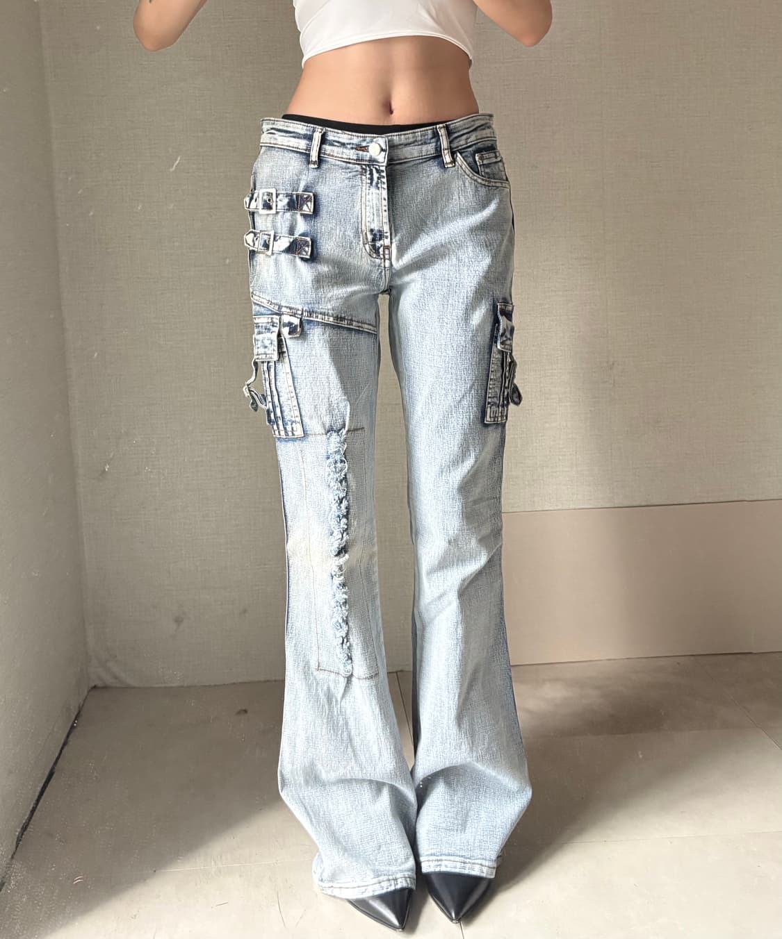 빈티지 워시드 데님 부츠컷 팬츠 상품이미지1